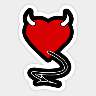 Evil Love Heart 01 Black Sticker